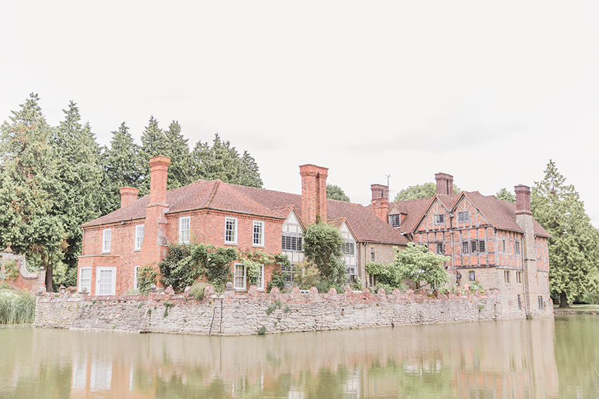 View of the medieval moated house at Birtsmorton Court wedding venue