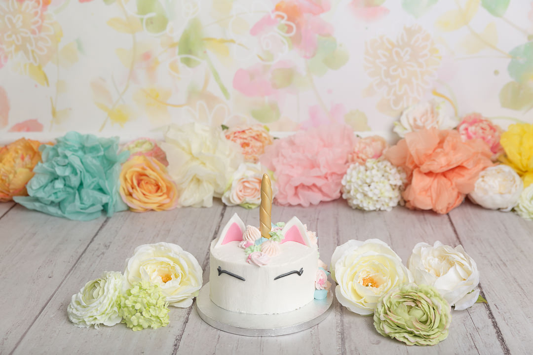 unicorn cake smash photography first birthday photos malvern worcester worcestershire