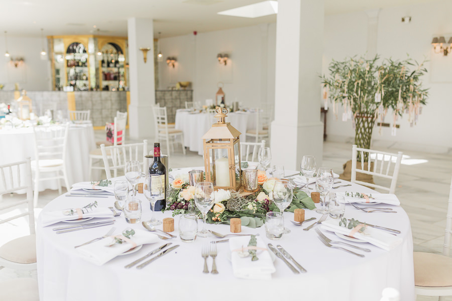 Hayley Morris Photography Lemore Manor herefordshire Fine art wedding photographer table set up the orangery
