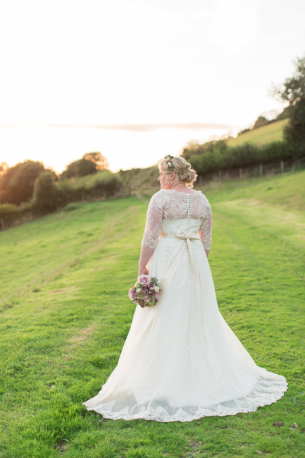 Hayley Morris Photography The Bringewood Fine art wedding photographer Herefordshire Shropshire Midlands bride portrait sunset charlotte fenwick flowers