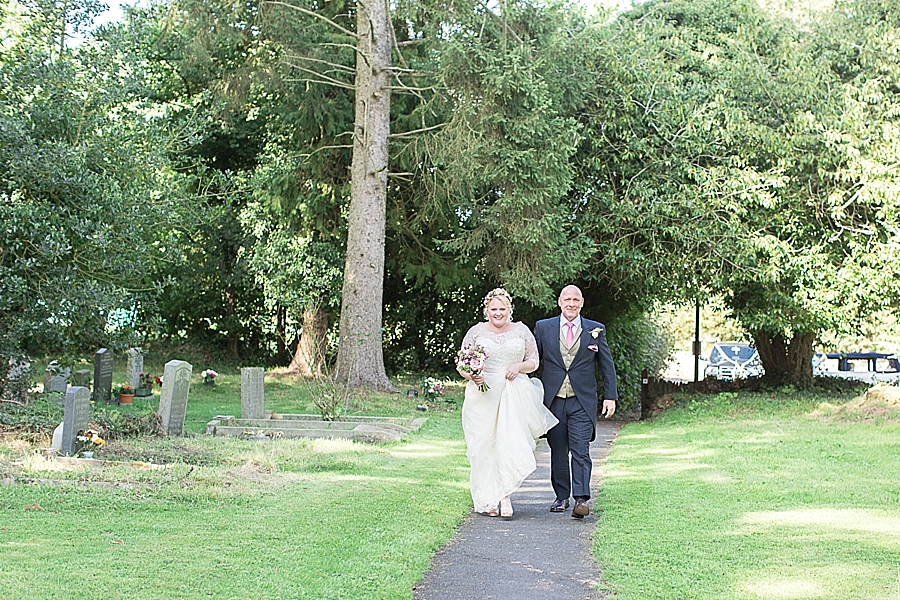 Hayley Morris Photography The Bringewood Fine art wedding photographer Herefordshire Shropshire Midlands bride and father of the bride at church