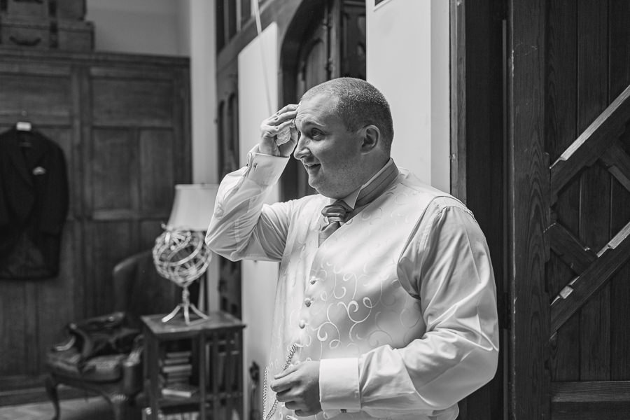 Hayley Morris Photography Stanbrook Abbey Malvern Worcester Fine Art Wedding Photographer groom prep