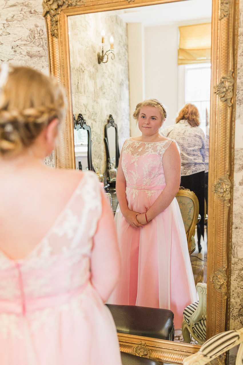 Hayley Morris Photography Stanbrook Abbey Malvern Worcester Fine Art Wedding Photographer bridesmaid dress