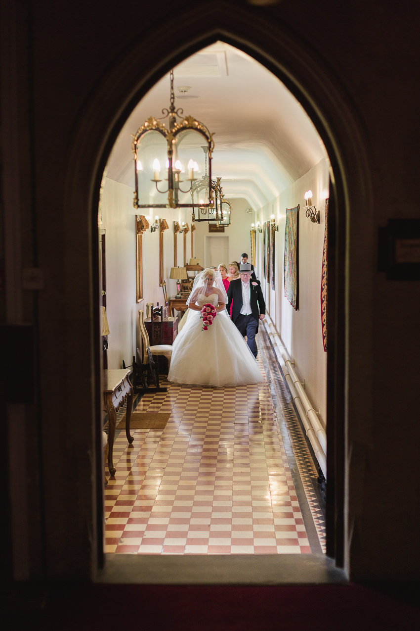 Hayley Morris Photography Stanbrook Abbey Malvern Worcester Fine Art Wedding Photographer bride walking to ceremony